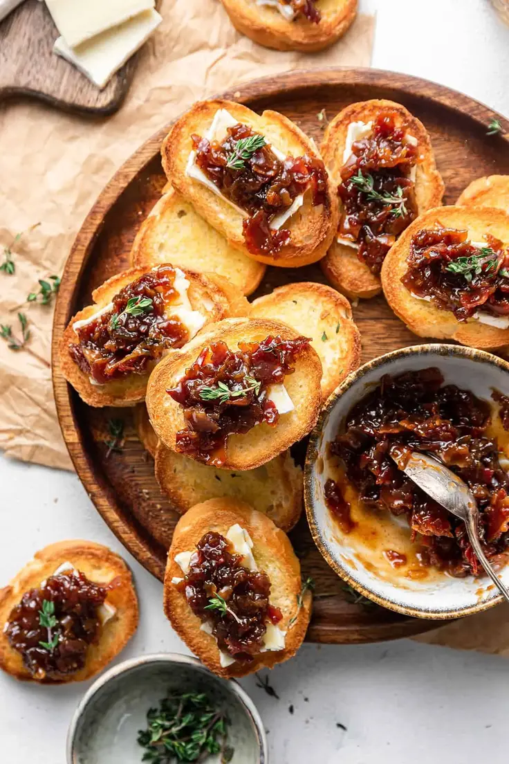  Bourbon Bacon Jam Crostini Recipe by The Savory Cipolla