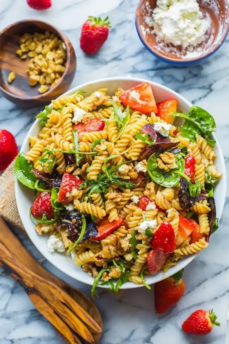 19. Balsamic Strawberry Pasta Salad Recipe by A Saucy Kitchen