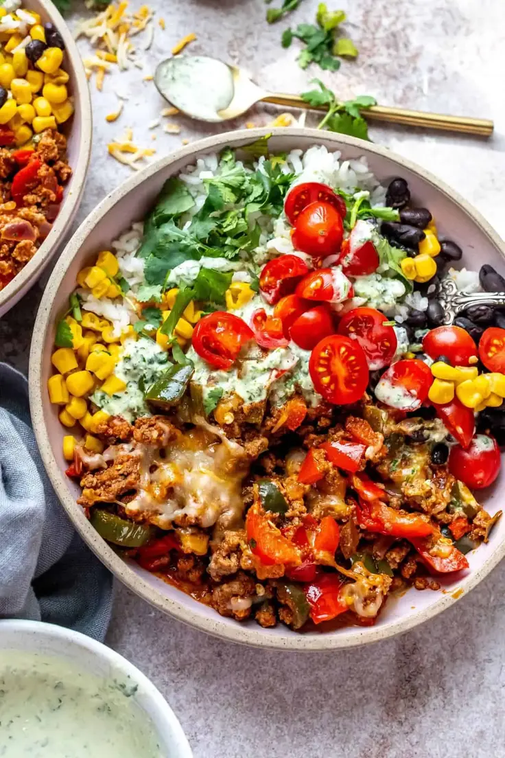 Ground Beef Burrito Bowls 