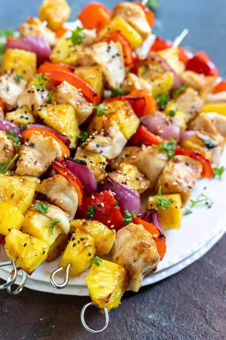 Pineapple Chicken Kabobs Recipe by Wonky Wonderful