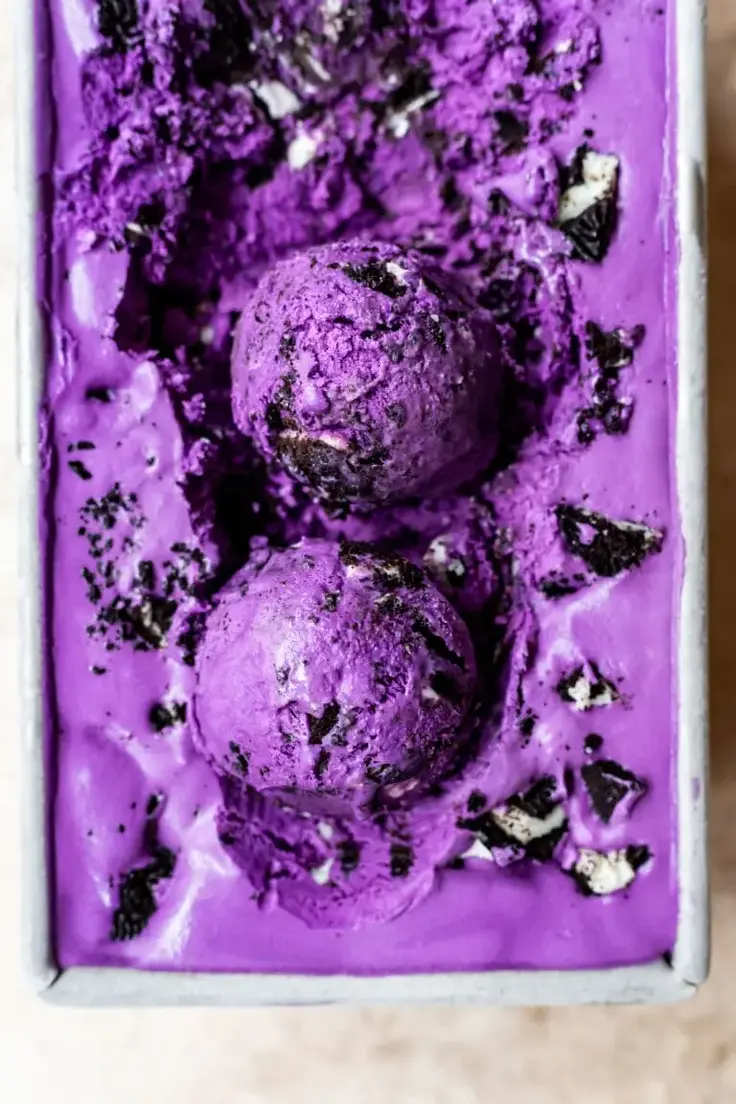 No Churn Ube Oreo Ice Cream Recipe by Cooking Therapy
