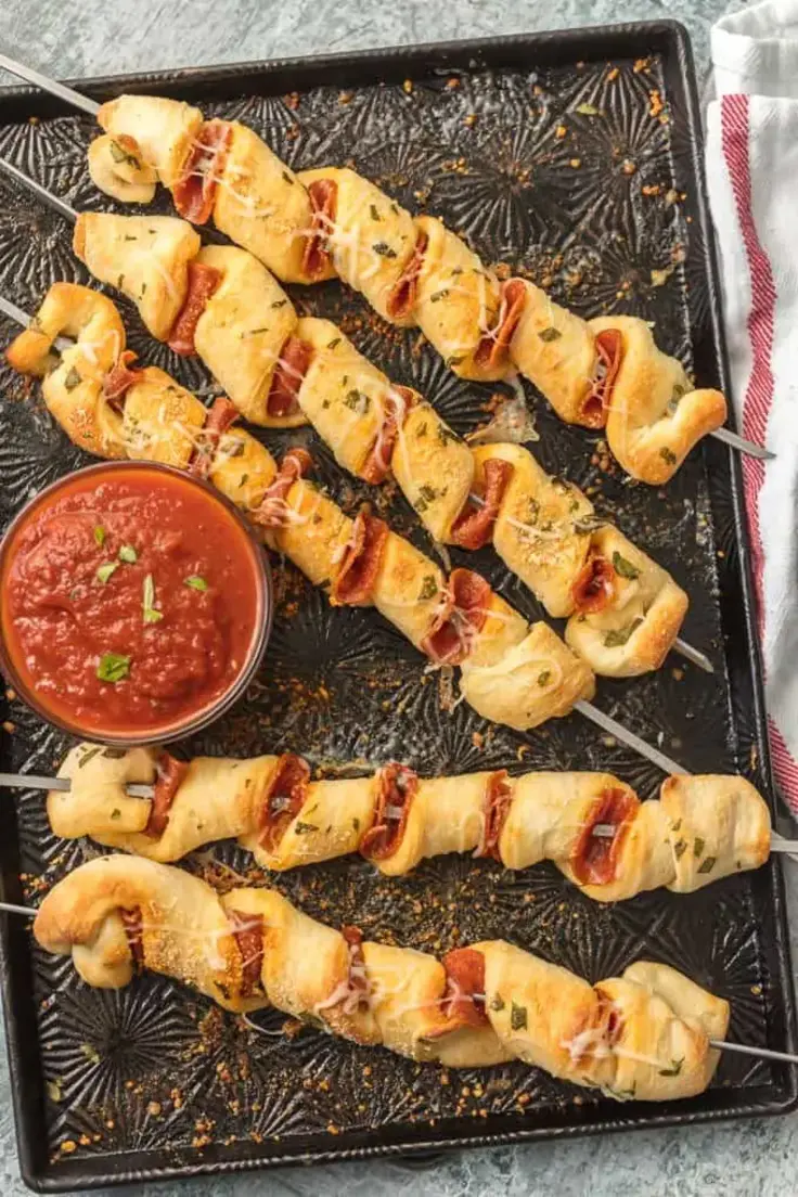 Pizza on a Stick Appetizer Recipe by The Cookie Rookie