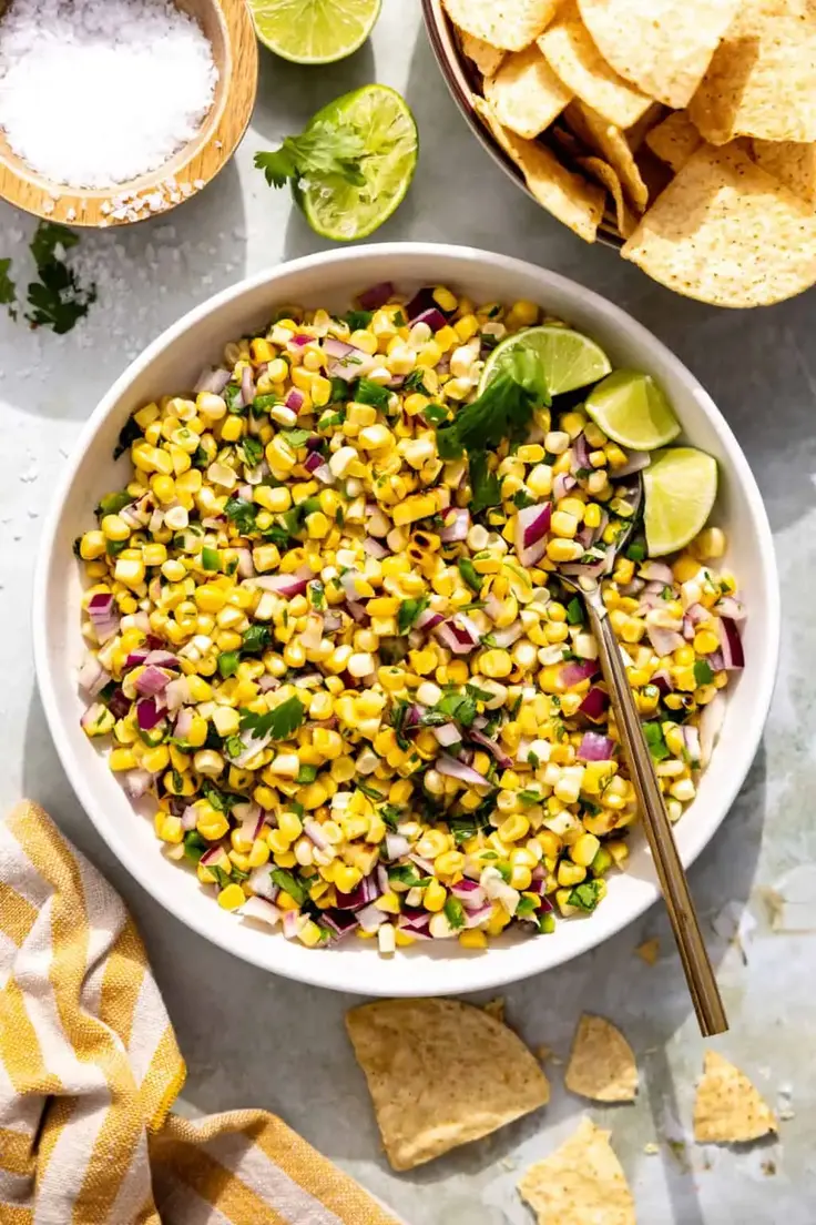 1. Chipotle Roasted Corn Salsa Recipe by House of Yum