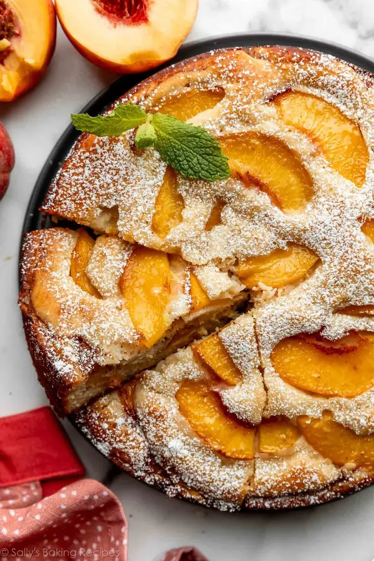 1. Fresh Peach Cake (Extra Peaches!) Recipe by Sally’s Baking Addiction