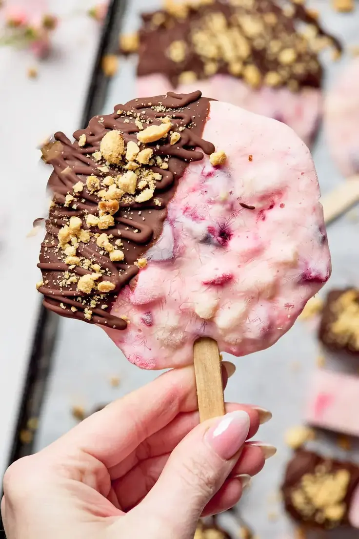 High Protein Banana Split Dilly Bars Recipe by Healthy Little Peach
