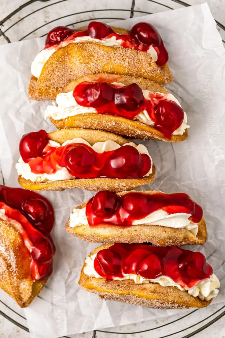 Fresh Cherry Cheesecake Tacos Recipe by The Novice Chef Blog
