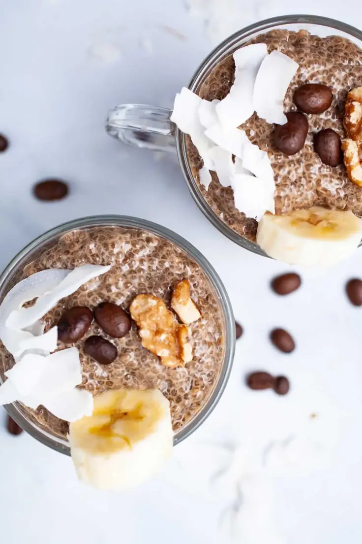 Low Calorie Coffee Chia Seed Pudding Breakfast Recipe Idea by My Chef’s Apron