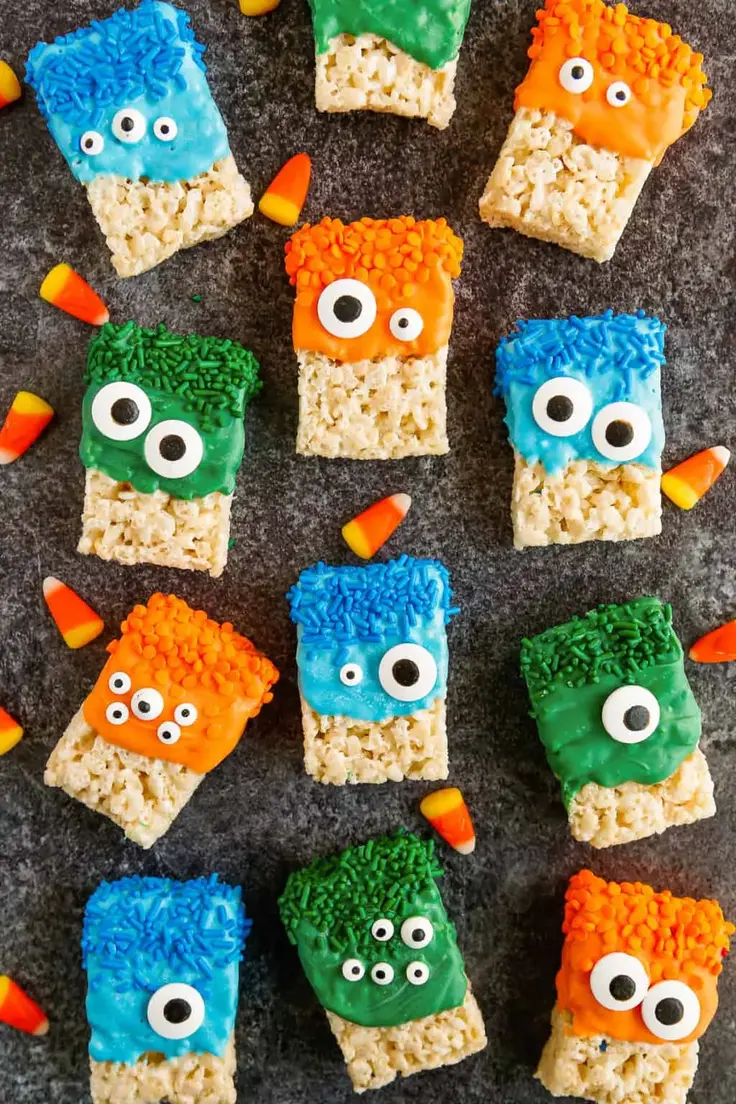 Halloween Monster Rice Krispie Treats Recipe by Easy Dessert Recipes
