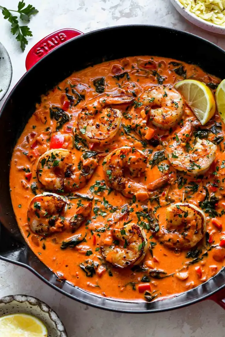 Creamy Garlic-Paprika Shrimp Skillet Recipe by Dishing Out Health
