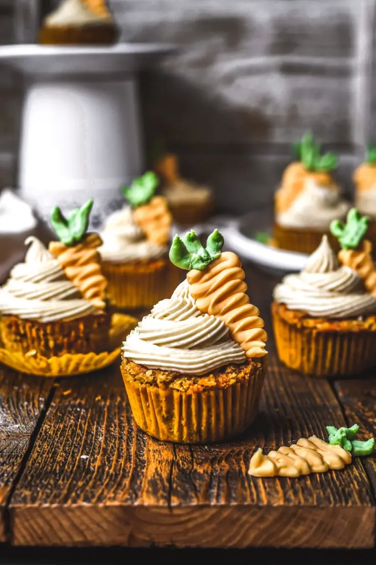 Healthy Carrot Cake Cupcakes + Coconut Frosting Recipe by Sincerely Tori
