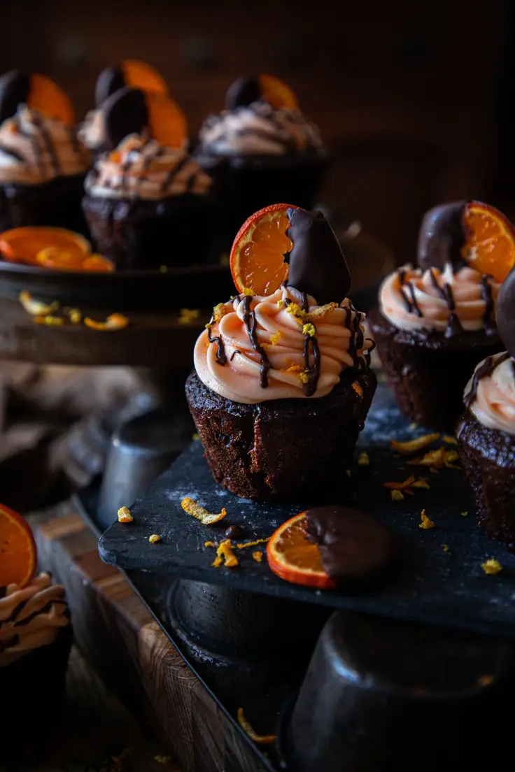 Chocolate Orange Cupcakes with Orange Cream Cheese Frosting Recipe by Under a Tin Roof
