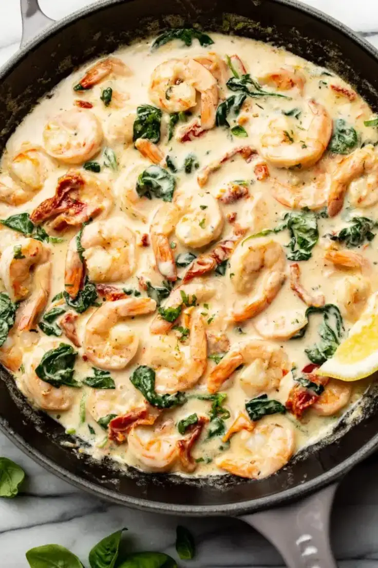 Creamy Tuscan Shrimp Recipe by Salt & Lavender
