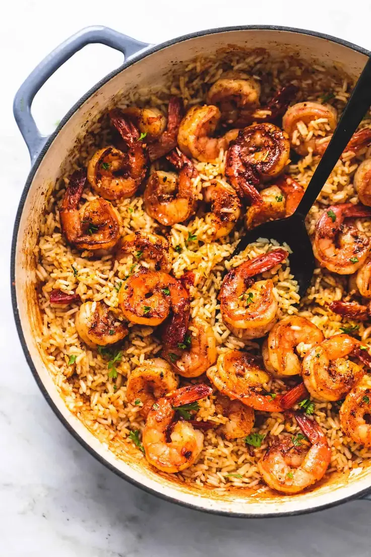 Cajun Shrimp and Rice Skillet Recipe by Le Creme De La Crumb
