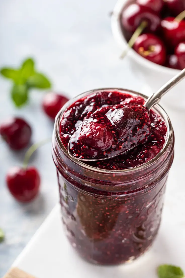 Chia Fresh Cherry Jam Recipe by The Novice Chef Blog