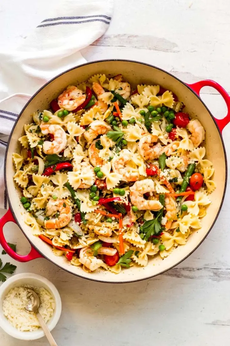 Shrimp Pasta Primavera Recipe by Little Broken
