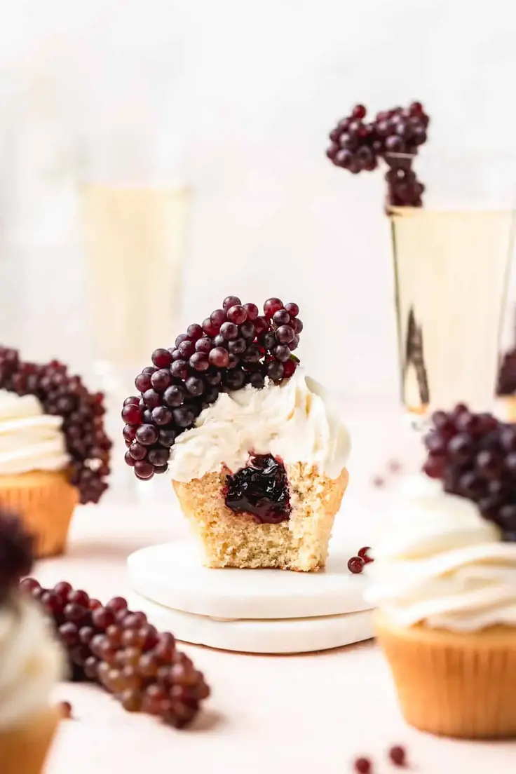 Champagne Grape Cupcake Recipe by Barley and Sage
