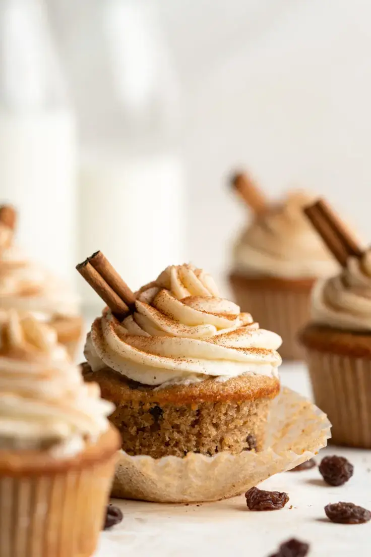 Eggnog Raisin Spice Cupcakes Recipe by Food Duchess
