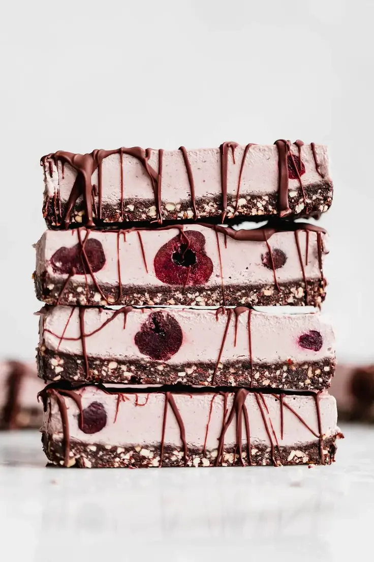 Vegan Fresh Cherry Cheesecake Bars Recipe by Ambitious Kitchen