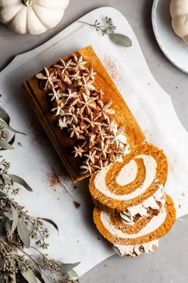 Vegan Pumpkin Roll Cake Recipe by Crumbs & Caramel
