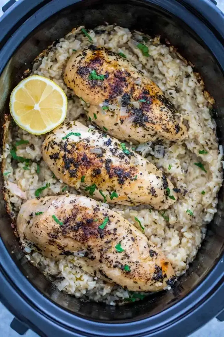 Crockpot Chicken and Rice Recipe by Sweet & Savory Meals