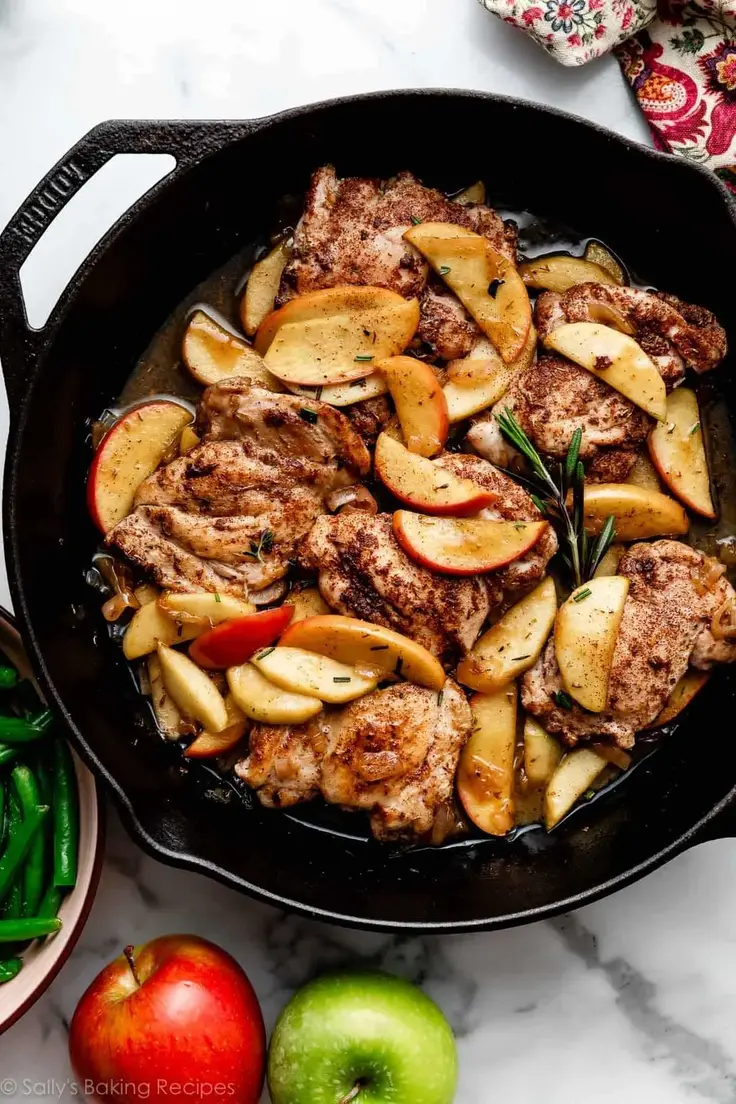 One-Skillet Apple Cider Chicken Recipe by Sally’s Baking Addiction
