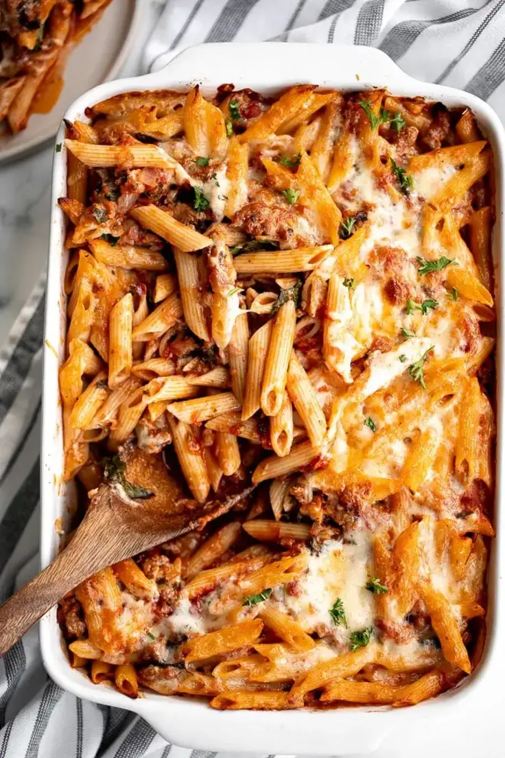 Pasta Bake with Sausage (Baked Ziti) Recipe by Ahead of Thyme
