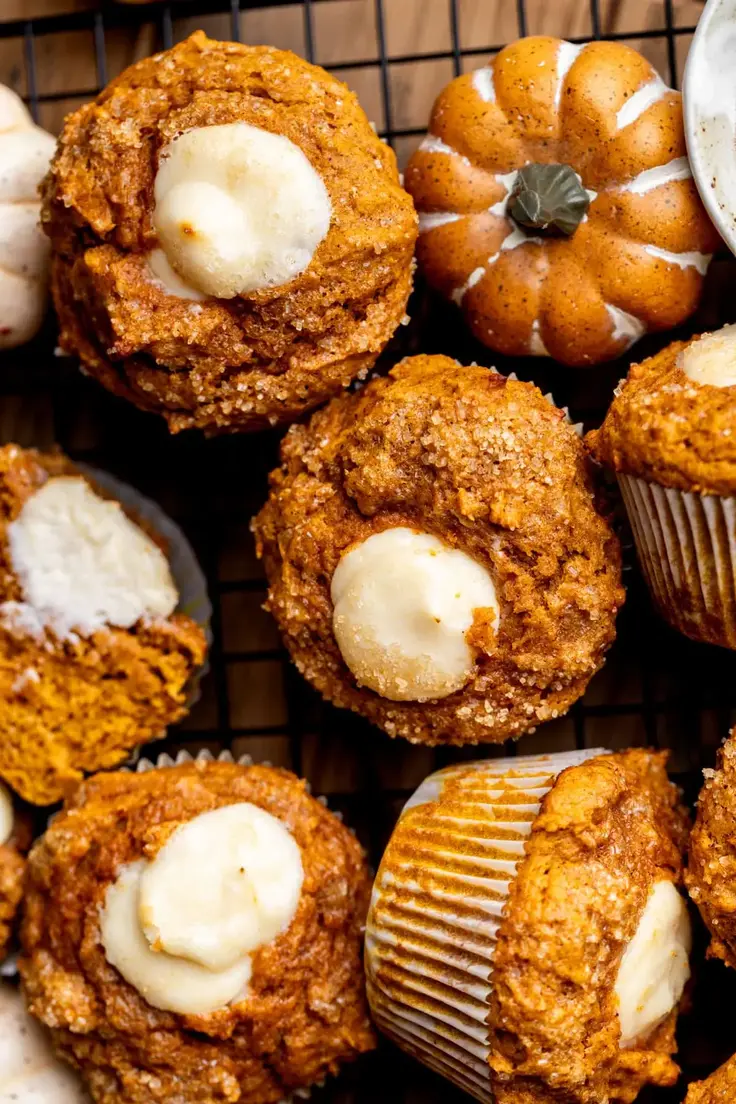 Pumpkin Cream Cheese Muffins Recipe by Stephanie Sweets