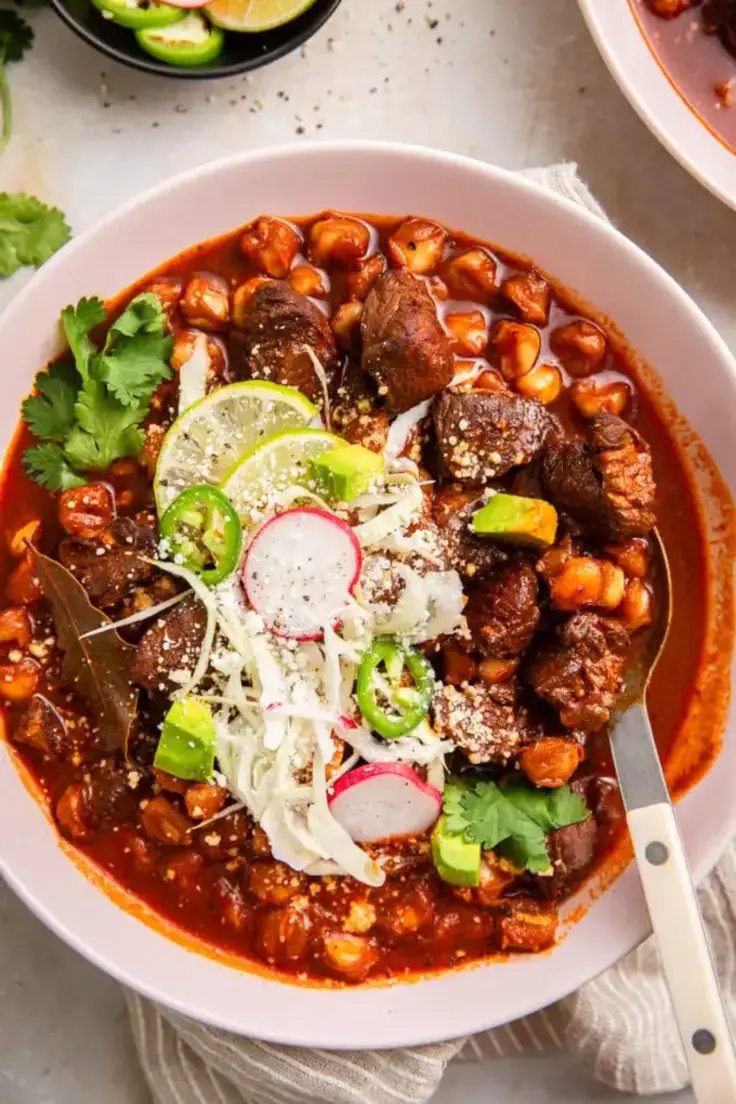 Pozole Rojo (Authentic Mexican Pork & Hominy Stew) Recipe by Butter Be Ready
