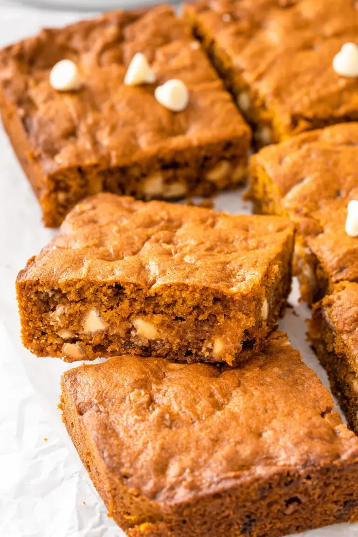  Pumpkin Blondies Recipe by The Novice Chef
