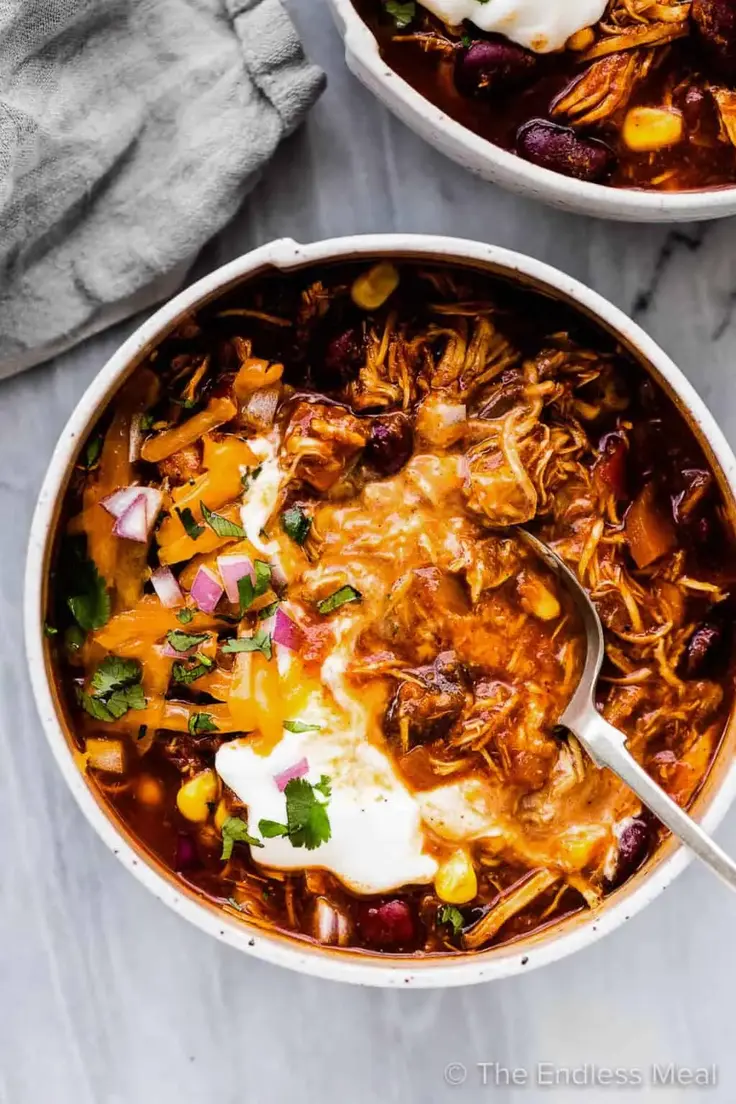 Crockpot BBQ Chicken Chili