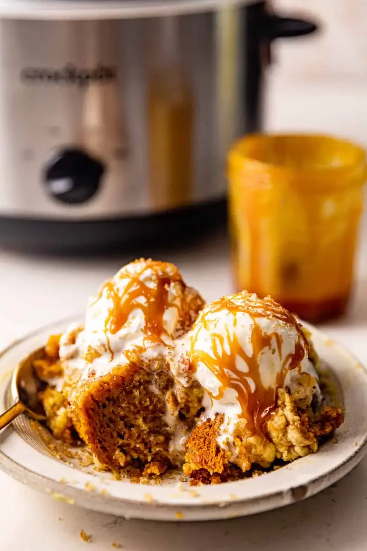 Pumpkin Cream Cheese Dump Cake Recipe by Britney Bakes Bread
