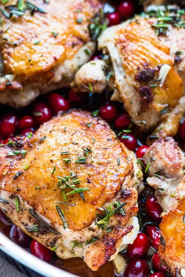 Best Fall Dinner Recipes  - Herbed Cranberry Chicken Recipe Table for Two 
