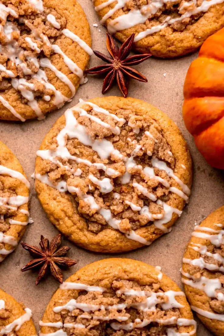 Pumpkin Coffee Cake Cookies Recipe by In Bloom Bakery