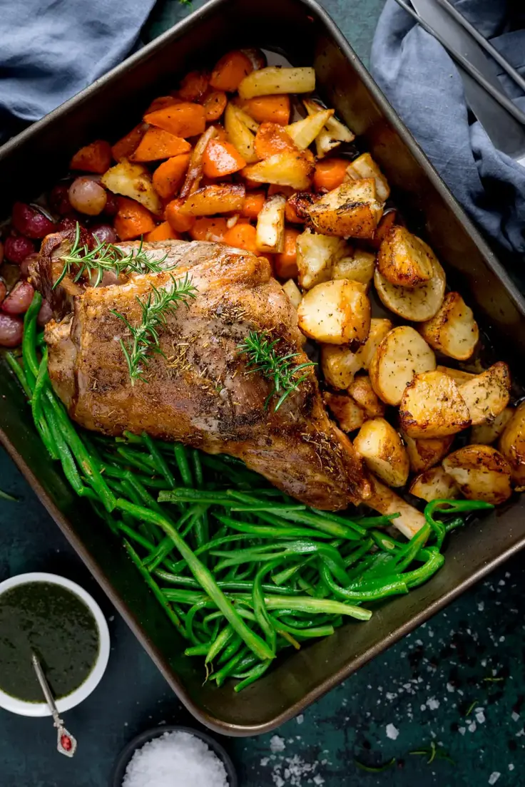 One Pan Roast Leg of Lamb Recipe by Kitchen Sanctuary
