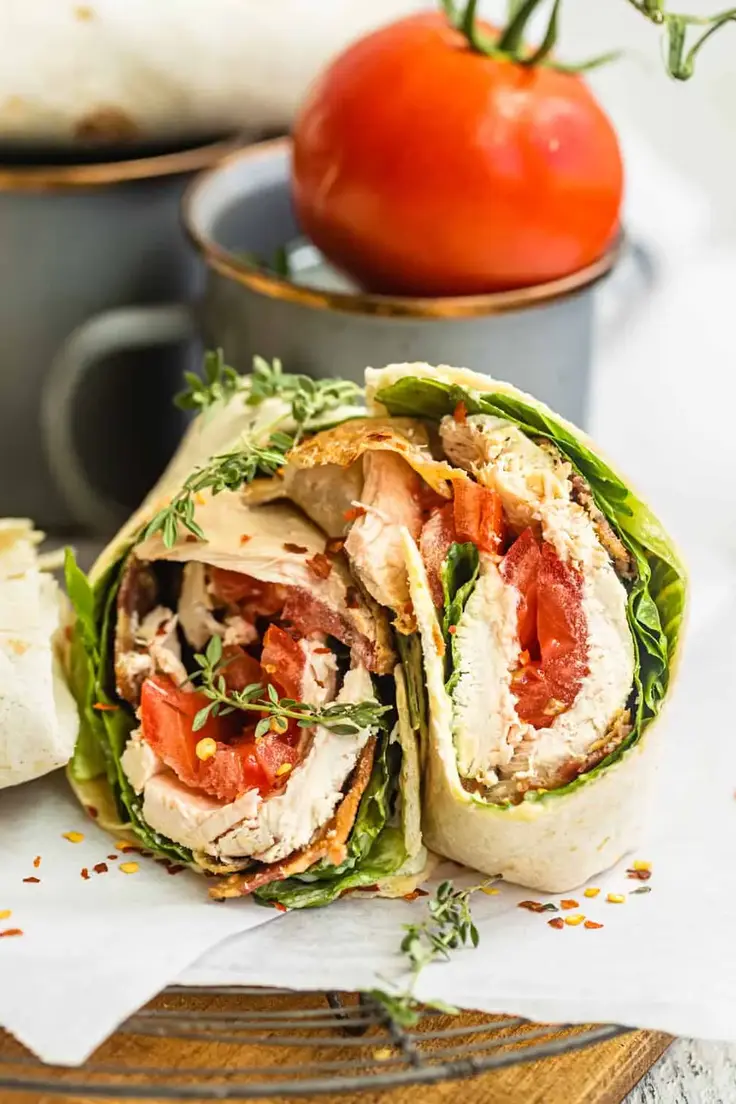 Chicken Bacon Ranch Wrap Recipe by Britney Bakes Bread
