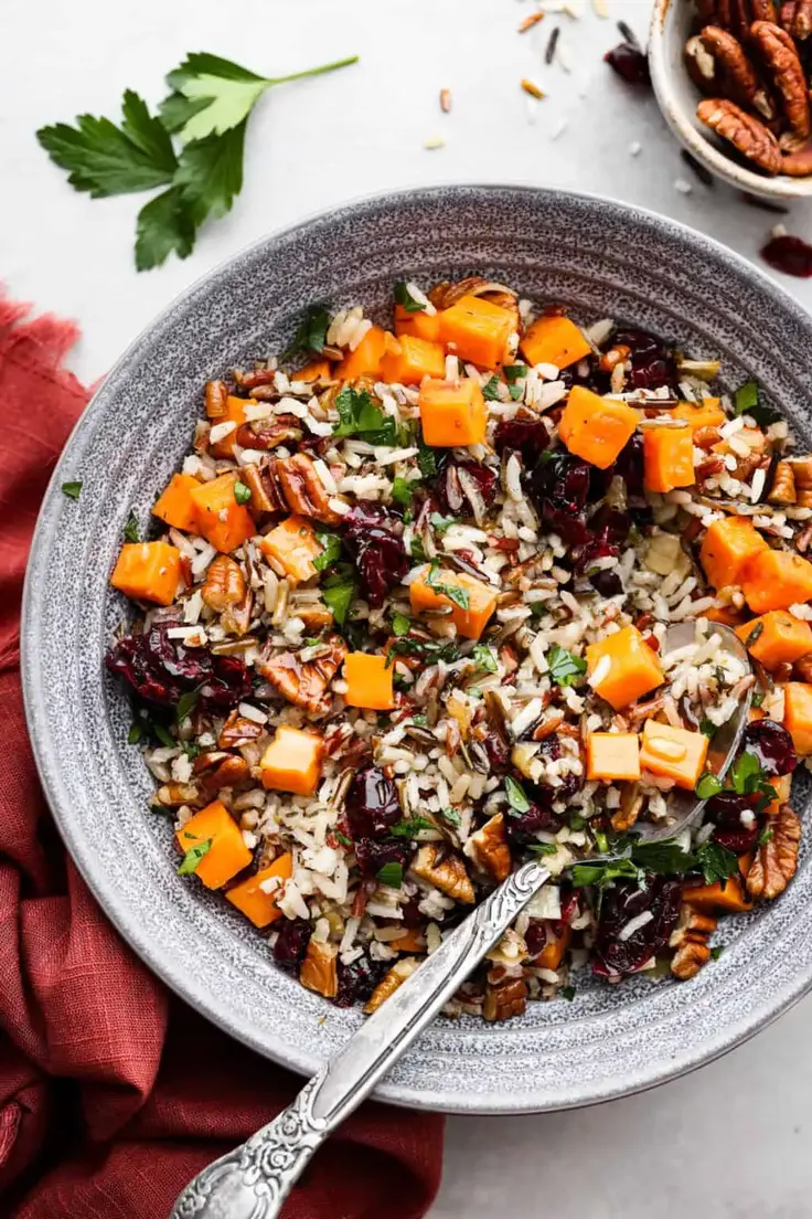 Cranberry Pecan Sweet Potato Wild Rice Pilaf Recipe by The Recipe Critic
