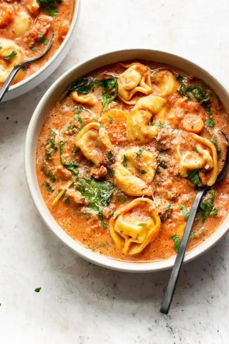 Crockpot Tortellini Soup with Sausage Recipe by Salt & Lavender
