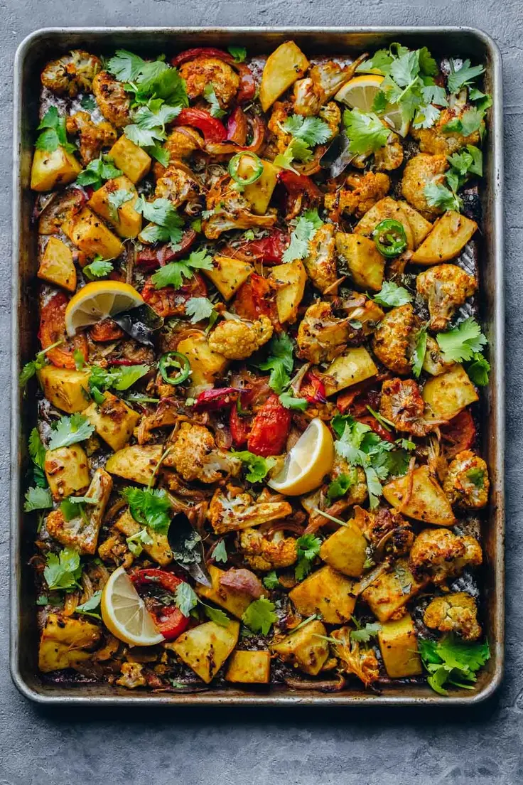 Best Fall Dinner Recipes - Aloo Gobi Traybake Recipe by Cook Republic
