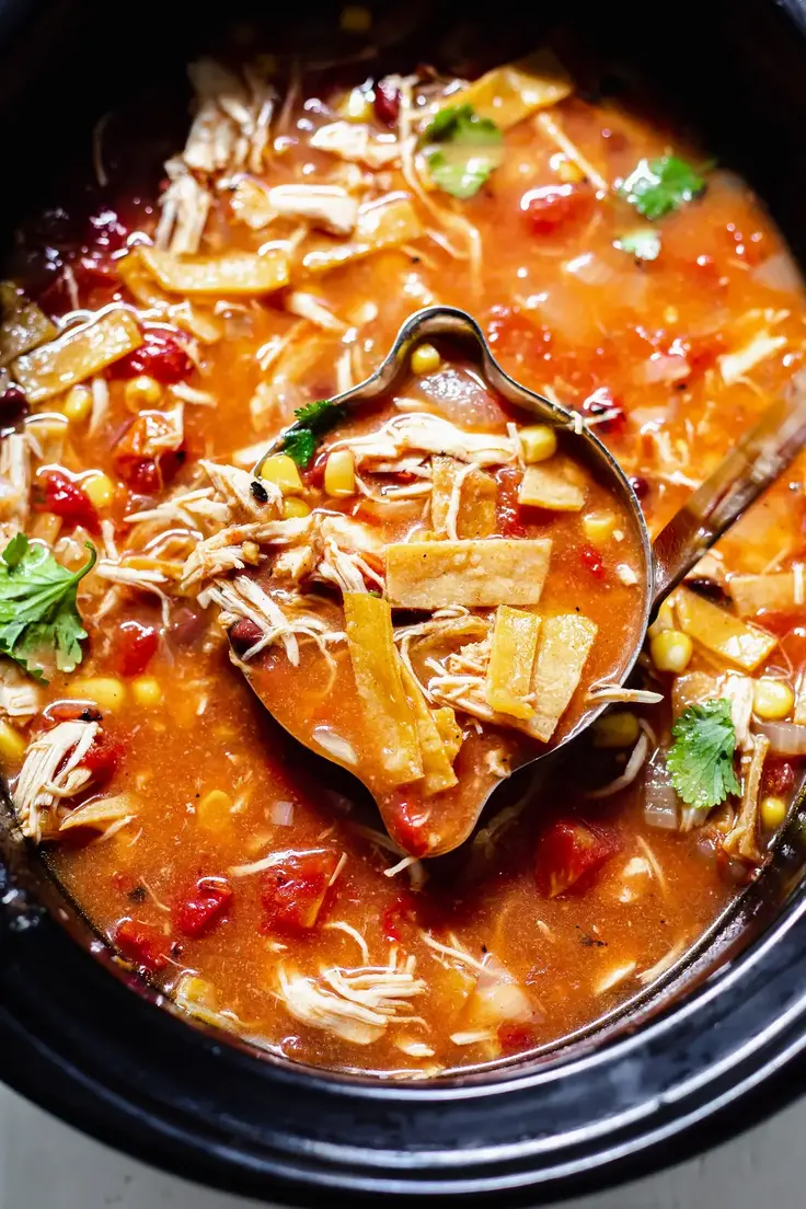 Slow Cooker Tortilla Soup Recipe by Real Food Whole Life
