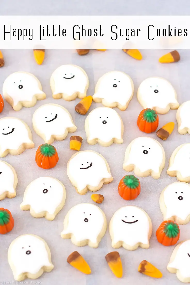 Happy Little Ghost Sugar Cookies Recipe by Sarah’s Bake Studio