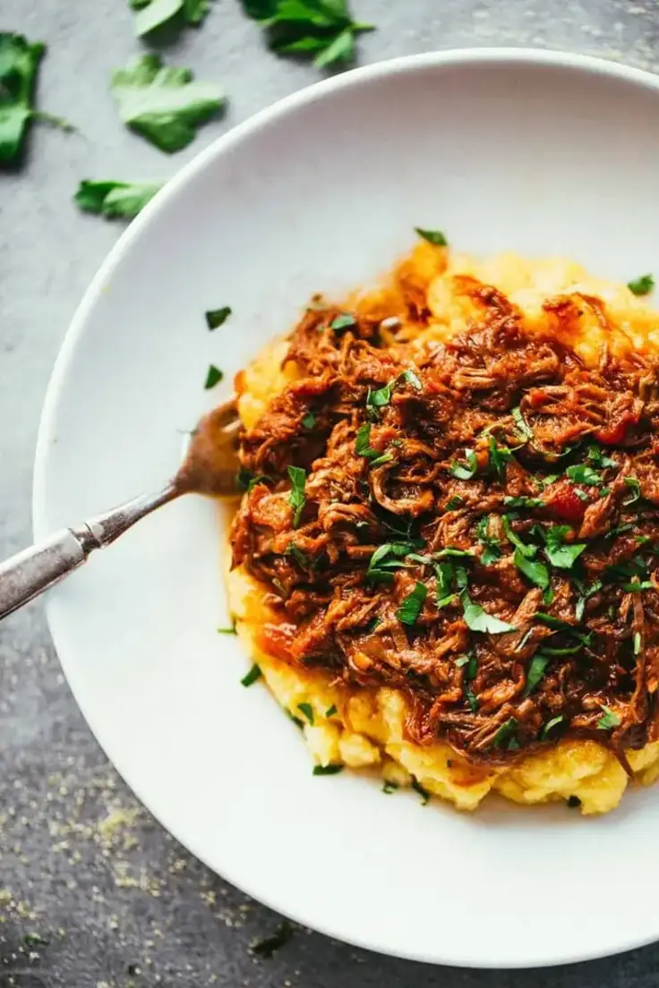 Crockpot Braised Beef Ragu Polenta Recipe by Pinch of Yum
