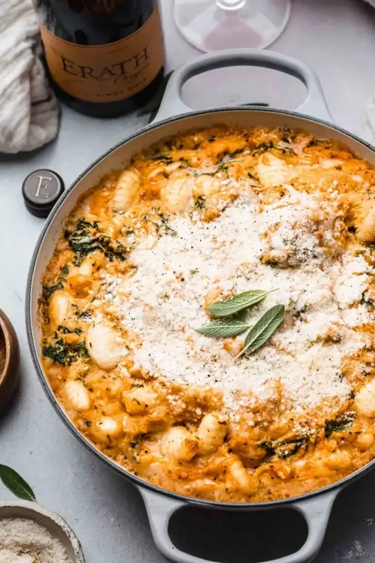 Cheesy Baked Pumpkin Gnocchi with Kale Recipe by Platings and Pairings
