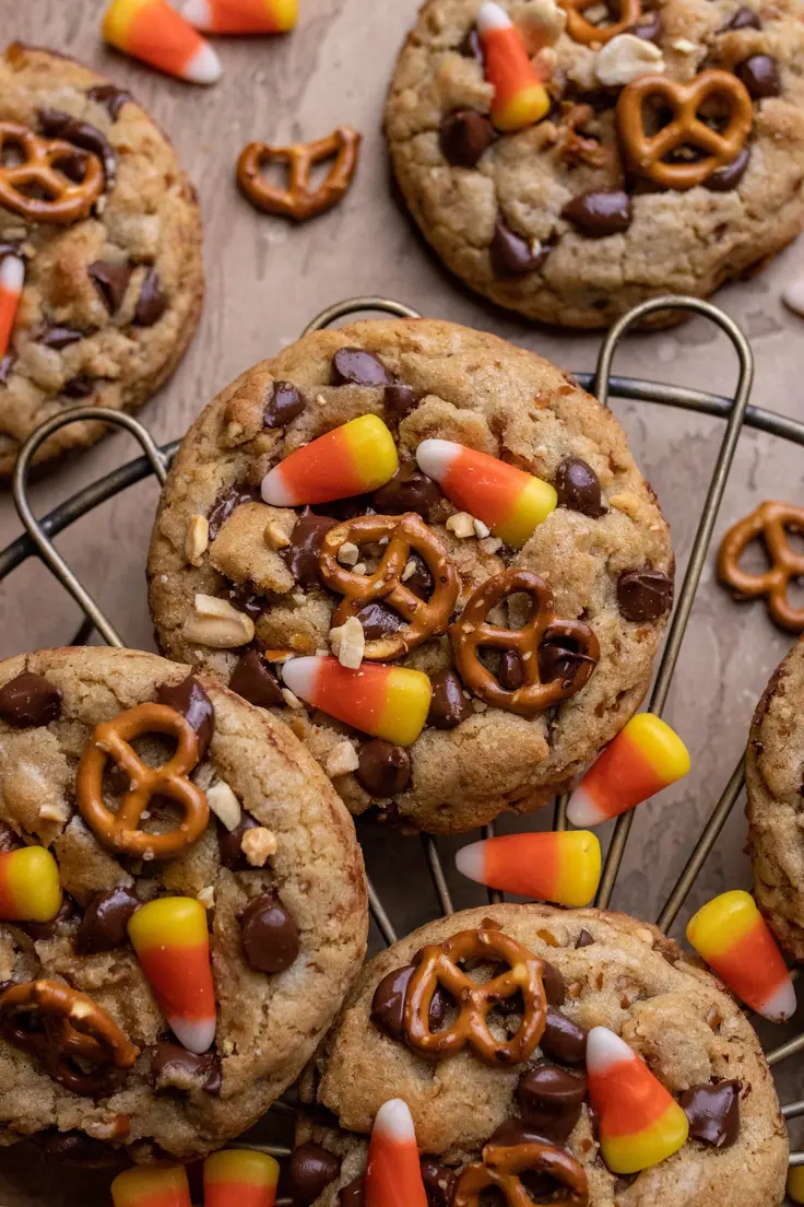 Candy Corn Trail Mix Cookies Recipe by Sweet Meli Cookies
