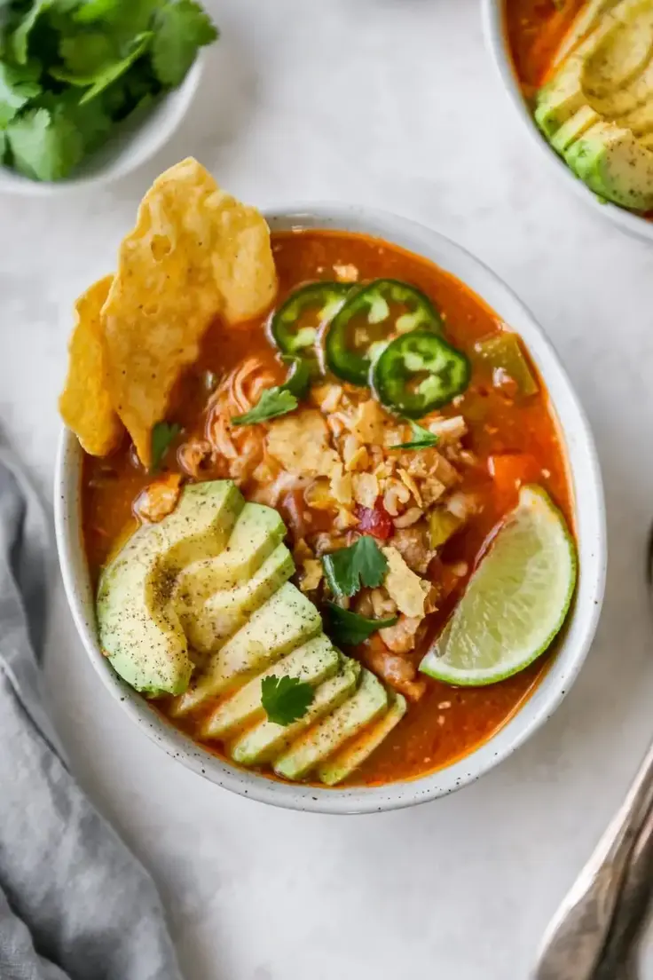 Slow Cooker Chicken Fajita Soup Recipe by Eating Bird Food
