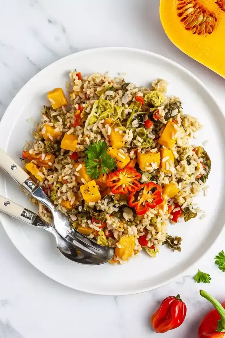 Jamaican Pumpkin Rice Recipe by Foodaciously
