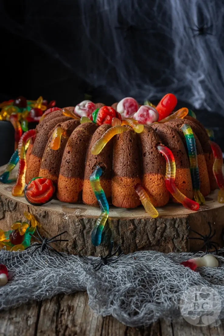 Halloween Worms Bundt Cake Recipe by I LoveBundtCakes
