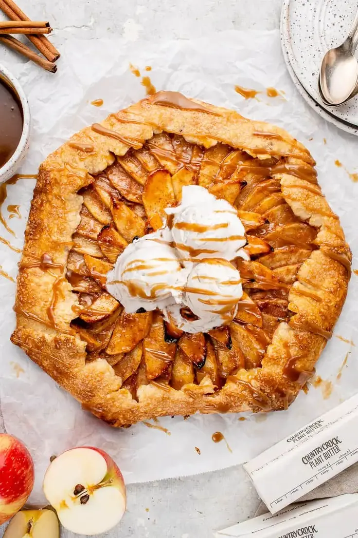 Vegan Apple Galette with Peanut Butter Caramel Recipe by Sweet Simple Vegan
