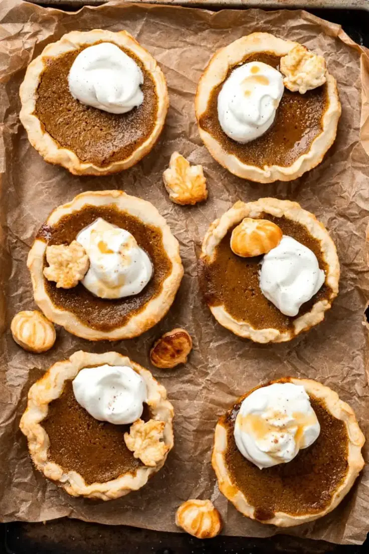 Individual Vegan Eggnog Mini Pumpkin Pies Recipe by The Banana Diaries
