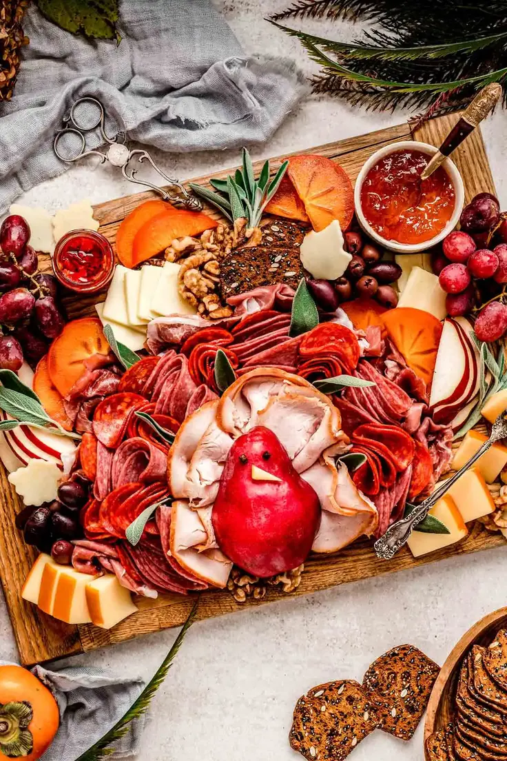  Thanksgiving Turkey Charcuterie Board {with Pear} Recipe by Haute & Healthy Living