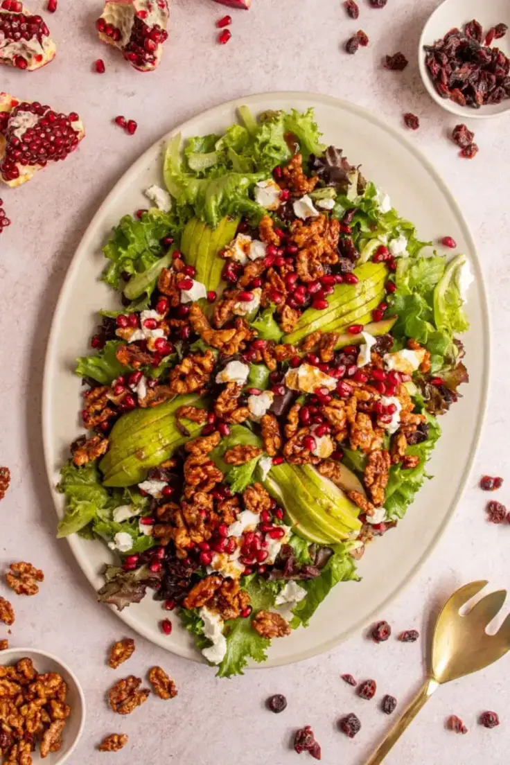 Festive Winter Salad with Candied Walnuts Recipe by The Schmidty Wife
